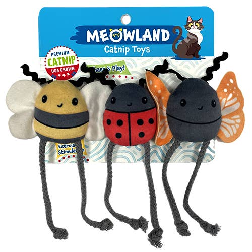 Meowland Catnip Critter 3pk Cat Toy