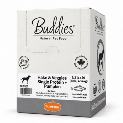 Whitefish & Veggies Single Protein with Pumpkin – 10# Box – 227g Portion