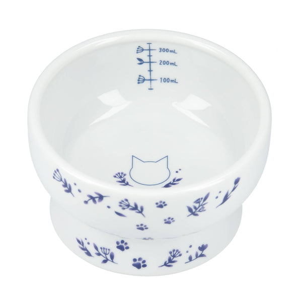 Raised Cat Water Bowl (Nordic Blue)