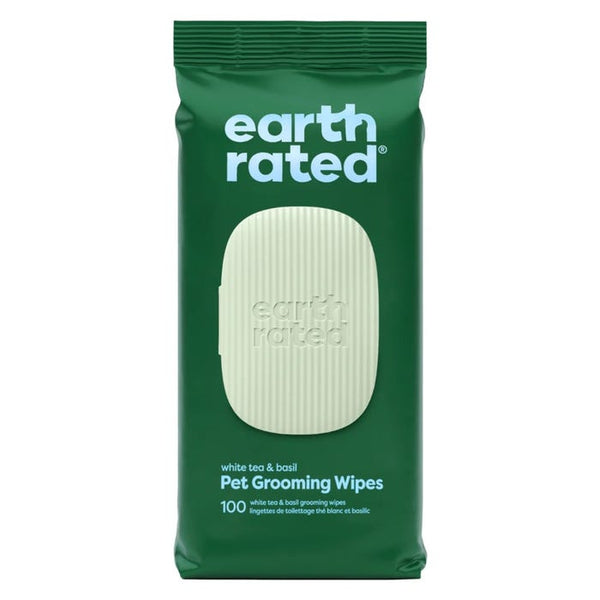 Earth Rated Certified Biobased Dog Wipes - White Tea & Basil Scented - 100 Pack