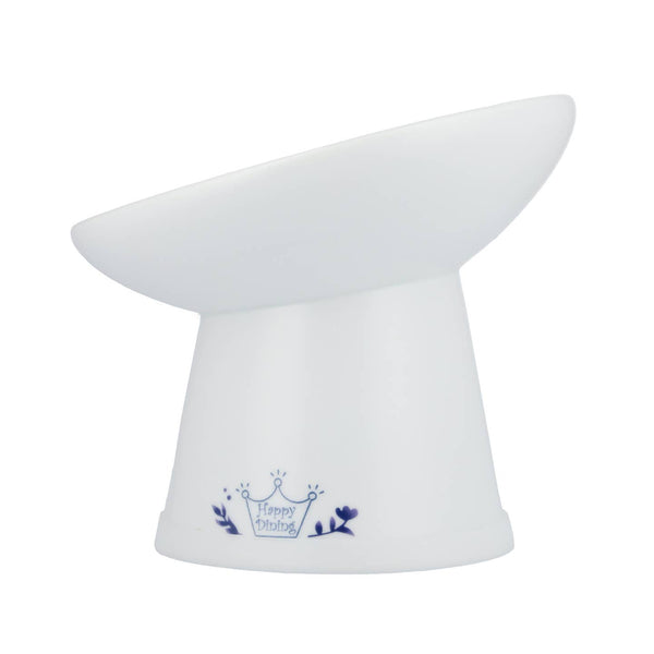 Tilted Stress Free Raised Cat Food Bowl (Nordic Blue)