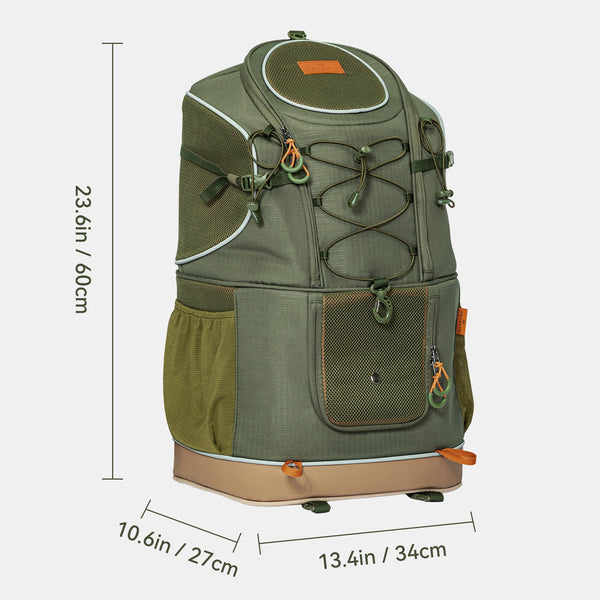 PETSFIT WILDPATH Dual‑Pet Hiking Carrier Backpack with Zippered Divider