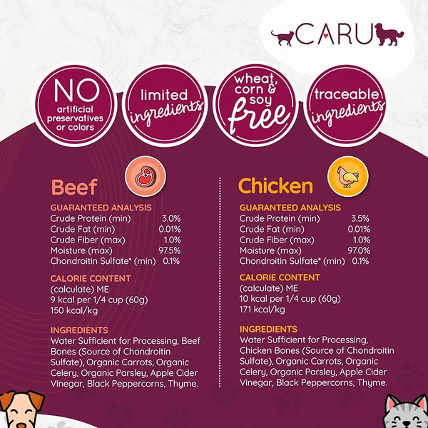 Caru - Grass-Fed Beef Bone Broth for Dogs & Cats