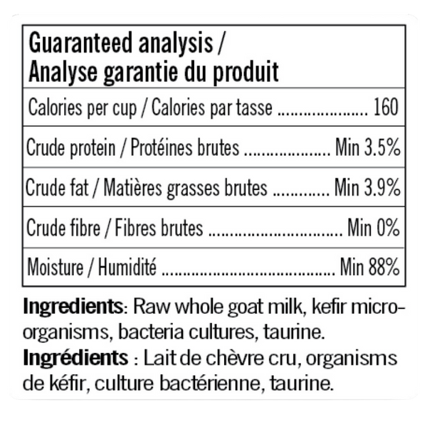 Happy Days - Raw Goat MIlk Kefir for CATS with Taurine - 490ml