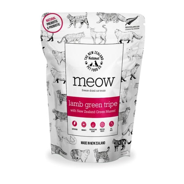 The NZ Natural Pet Food Co. Meow Freeze Dried Cat Treats - Lamb Green Tripe With Green Lipped Mussel 50g