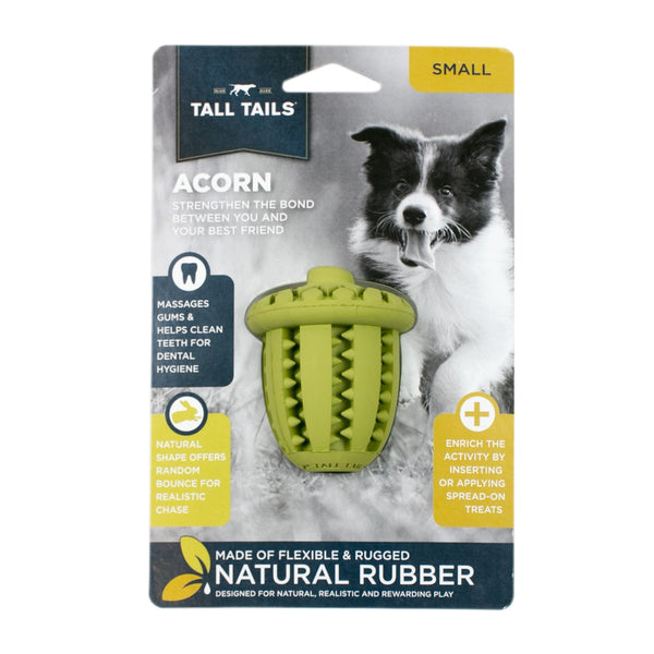 Tall Tails Natural Rubber Acorn Dog Toy, 3-in