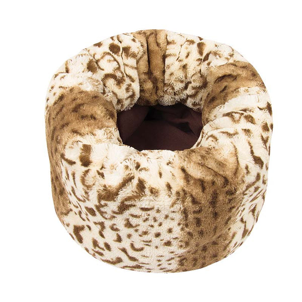 PLAY - Snuggle Bed - Leopard Brown Small