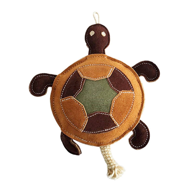 Vegan Leather Patchwork Turtle - Chew Dog Toy