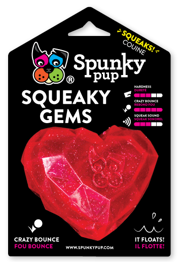 Spunky Pup Squeaky Gems Heart