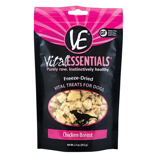 Vital Essentials Chicken Breast Freeze-Dried Grain Free Dog Treats, 2.1 oz
