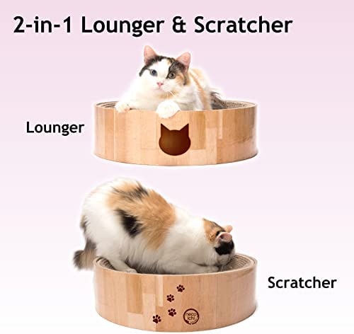 Necoichi Cozy Cat Oak XL Scratcher Bowl