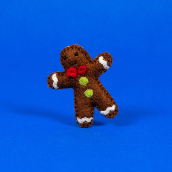 Wool Gingerbread Man Cat Toy