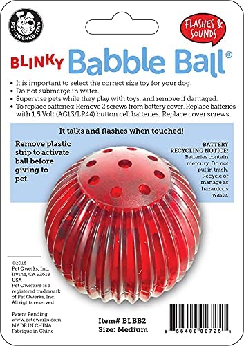 Pet Qwerks Large Blinky Babble Ball