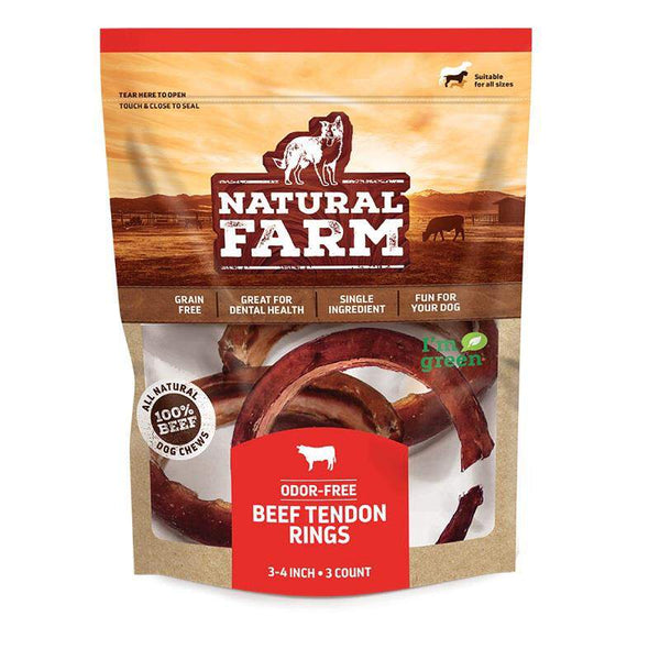 Natural Farm Beef Tendon Rings 3-4"