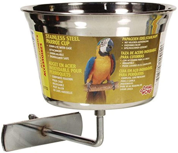 Living World Large Stainless Steel Parrot Bowl