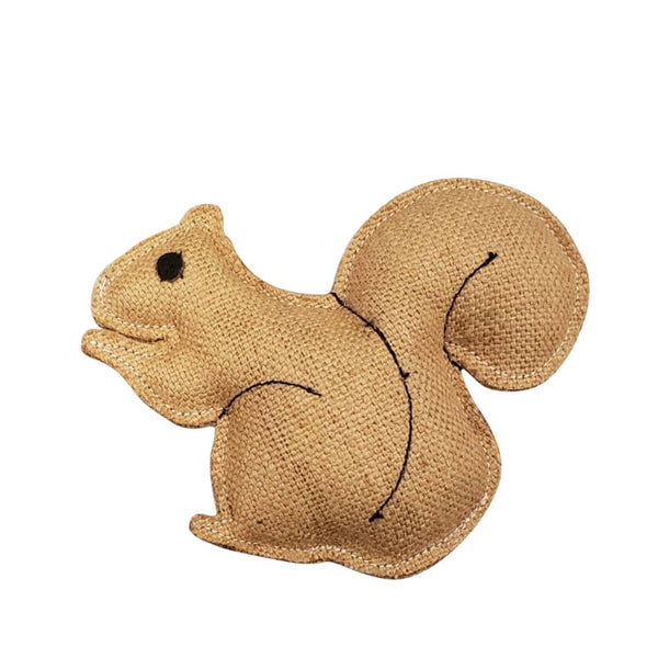 Eco-Friendly Rustic Jute Squirrel Dog Chew Toy