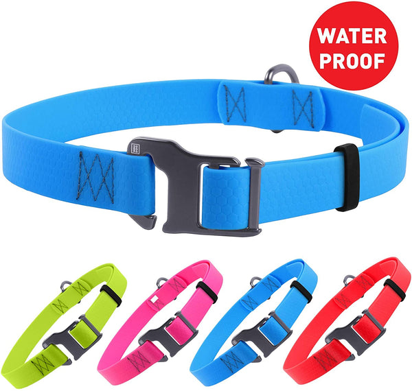 Wau Dog Waterproof Collars with Metal Buckle Clip