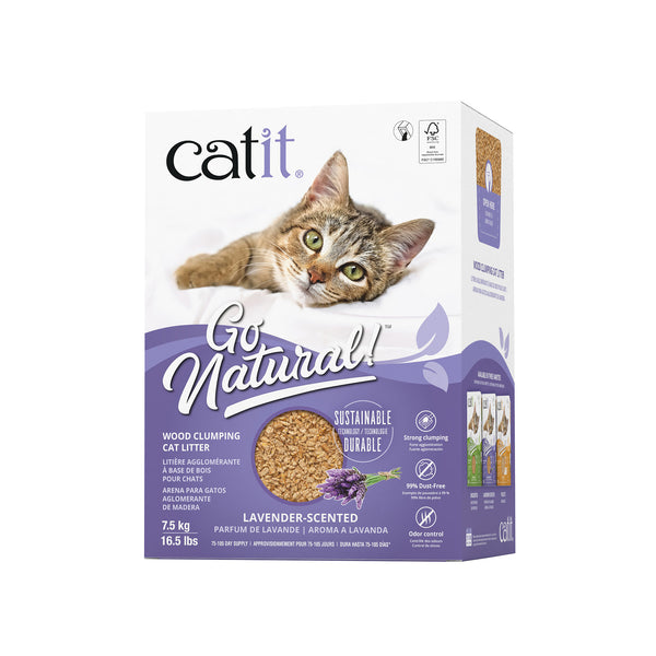 Catit Go Natural! Wood Clumping Cat Litter 7.5 kg (16.5 lbs) Box