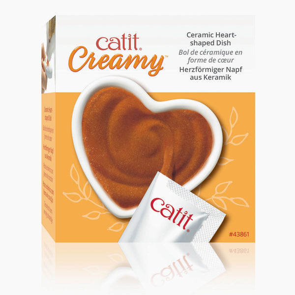 Catit Creamy Heart Ceramic Dish
