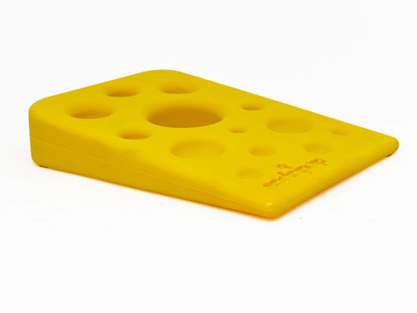 Sodapup SWISS CHEESE WEDGE DURABLE NYLON DOG CHEW TOY FOR AGGRESSIVE CHEWERS - YELLOW