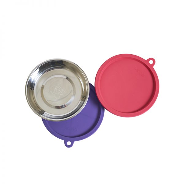 Messy Mutts 4 Piece Stainless Bowl with Silicone Lid