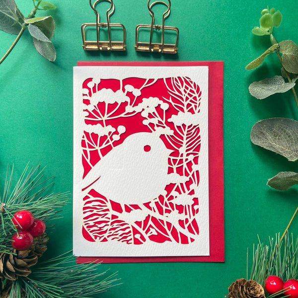 Robin Christmas card, Blank Christmas card, Holiday card