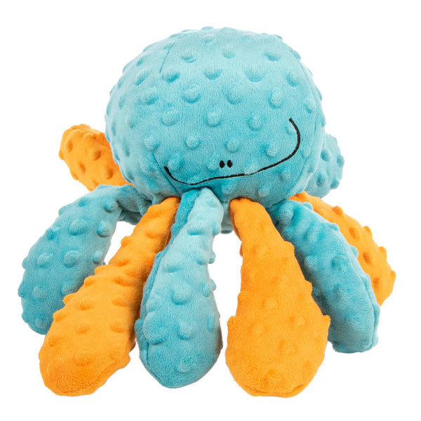 goDog - Crazy Tugs Octopus Squeaky Plush Dog Toy with Chew Guard Technology