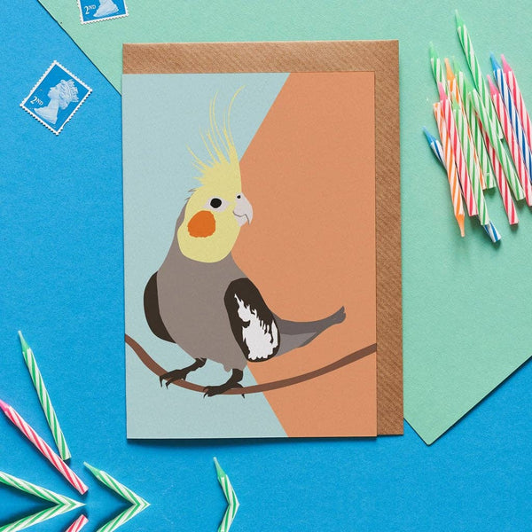 Harvey the Cockatiel Bird Greeting Card
