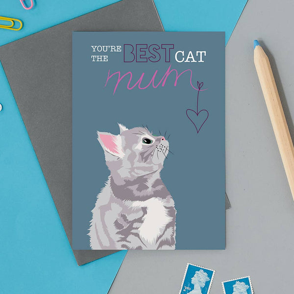 You’re the Best Cat Mum, mothers day greeting card