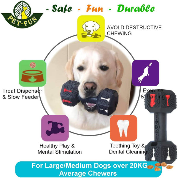 Dumbbell (Hex) Enrichment Treat Dispenser Dog Toy