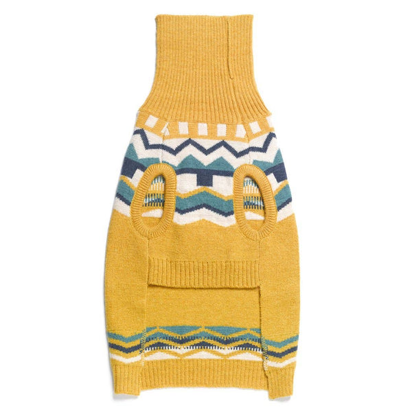 Golden Fair Isle Merino Wool Knit Sweater