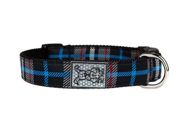 RC Pet Products Clip Collar Black Twill Plaid Extra Small