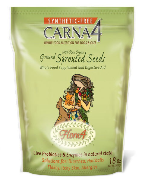 Carna4 Ground Sprouted Seeds Whole Food Supplement and Digestive Aid, 18 oz