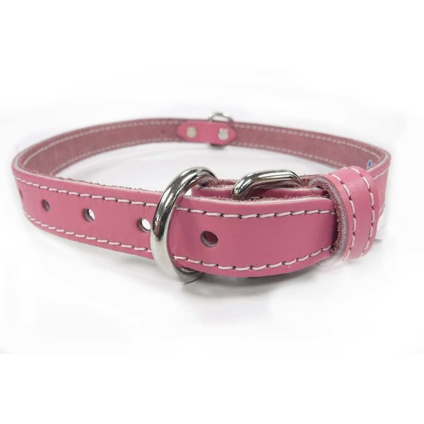 Pink Leather Collar 1/2 inch x 10 inch
